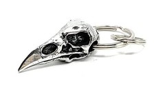 Raven Skull Keychain – Pewter Keychain for Bikers – Made in The USA