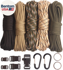 Paracord,Paracord 550 Combo Crafting Kits with 5 Types Buckles,20 Feet Each Para