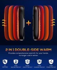 Hand Warmers Rechargeable, 2 Pack 6000mAh Electric Portable Heater, 20 Black