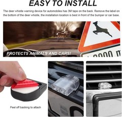 4 PCS Deer Whistles for Car, Automotive Deer Warning Whistle Devices, Animal War