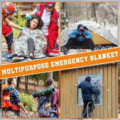 24 Pack Mylar Emergency Blankets – Thermal Survival Space Blankets for Camping,
