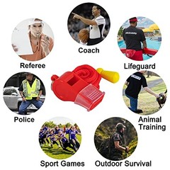 12 Pack Sport Whistles with Lanyar for Coaches, Referees and 12 Pcs(red)