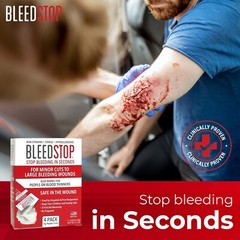 BleedStop™ First Aid Powder for Blood Clotting, Trauma Kit – 5 PK (15g) Pouches