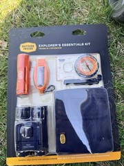 Outside Inside Survival Kit Compass Flashlight Binoculars Thermometer Case