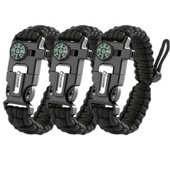 Adjustable Paracord Bracelet Compass Survival Tool