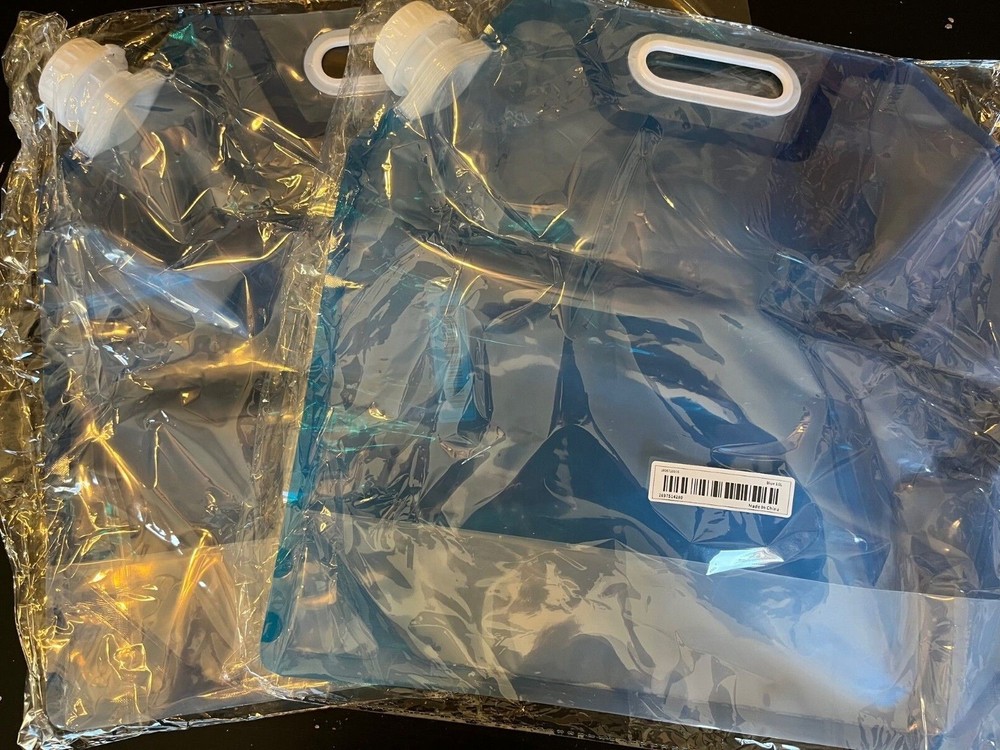 2 Reusable 10L Water Bags for Camping, Emergency, Survival, Hurricane