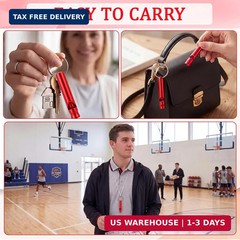 Frienda Emergency Whistle with Keychain, Aluminum Emergency Survival Whistle for
