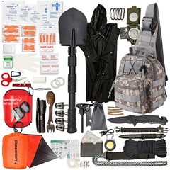 Emergency Survival Kit – First Aid Supplies, EDC Bugout Bag, Tactical Backpack f