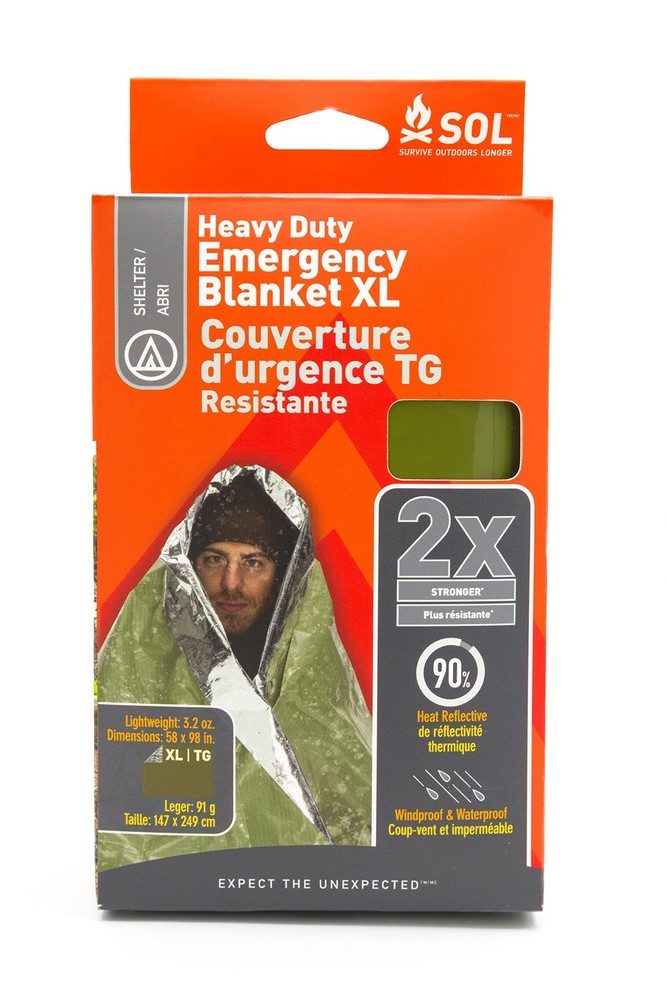 Heavy Duty Emergency Survival Blanket Compact Waterproof Heat Retention 58×98