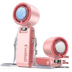Handheld Portable Fan with Ice Cooler: 199-Speed 5500mAh | Rechargeable Pink