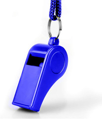 Whistle with Lanyard, 2 Packs Blue Plastic Whistles, Extra Loud Sports Whistles