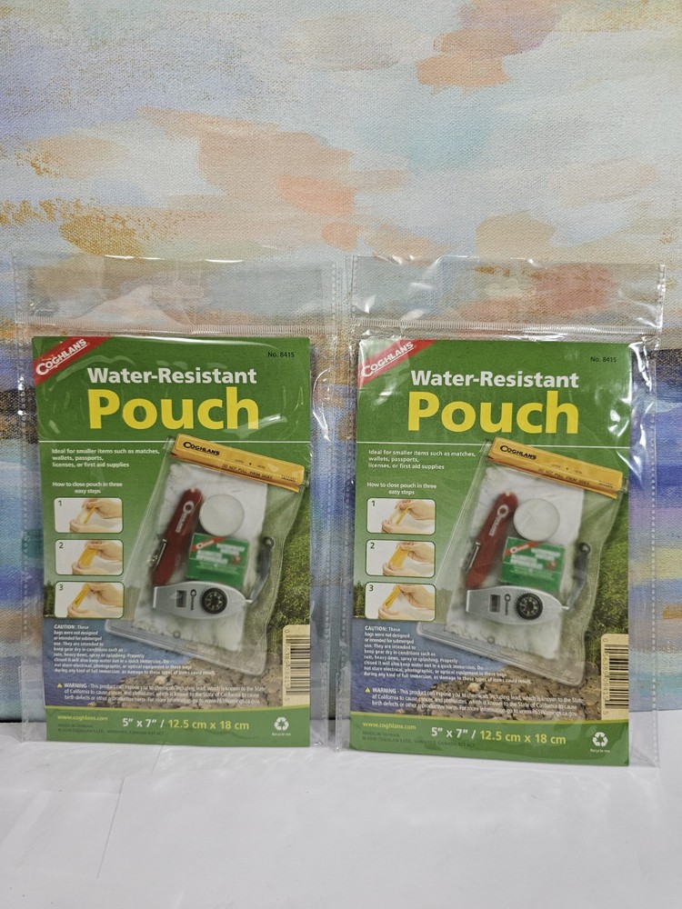 (2) Coghlan’s Water Resistant Pouch 5″ x 7″ Store Matches Supplies & First Aid