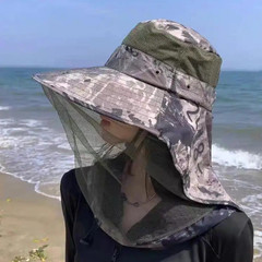 Mosquito Sun Hat with Veil Hidden Head Net & Neck Flap for Men Women Outdoor Fis