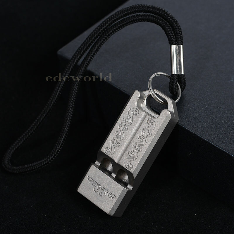 EDC TC4 Titanium Lightweight Keychain Safe Whistle Outdoor Survival Whistle Tool