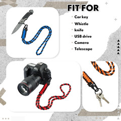 SATINIOR 3 Pieces Heavy Duty Paracord Lanyard Braided Keychains | Keychain