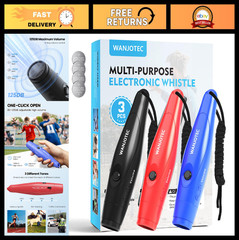 3 Pack Electronic Whistle – 3 Tones, 130dB Loud Handheld Emergency Whistle for S