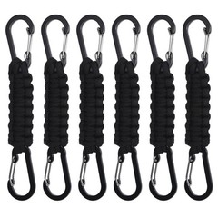6PCS Paracord Keychain with Carabiner, D-Ring Backpack for Camping, Hiking, K…