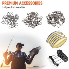 PLUSINNO Fishing Gear 6.3″ x 3.7″ x 1.8″, 253pcs Accessories Kit