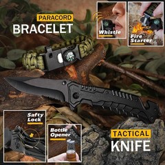 Camping Fishing Survival Kit 14 in 1 Emergency Tools Gifts for Men Dads Him