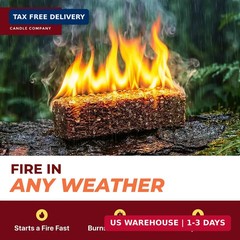 Fire Starter Squares, 160 Count, Campfire, Charcoal Grill & Wood Stove | Water-r