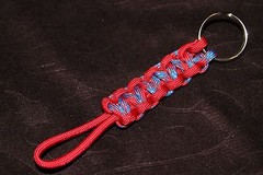New Paracord Keychain – patriotic print, red #C4
