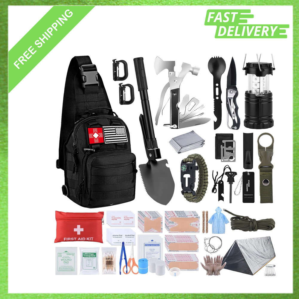 Survival Kit 251pcs Emergency Gear Supplies First Aid Kit for Camping Hiking
