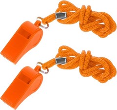 2 Packs Whistle for Coaches, Loud Clear Crisp Referee Whistle Orange Whistle
