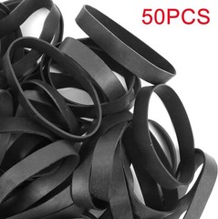AMUU Rubber Bands Size #84 black Elastics 50 pack wide Thick Black