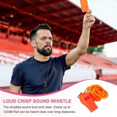 Plastic Whistles with Lanyard, Training Sports Gather Whistles Loud Crisp Sou…