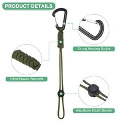 2-Pack Paracord Keychains with Clips[Green]