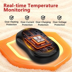 2 Pack Hand Warmers Rechargeable Electric Portable 2 in 1 Black