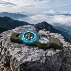 Emergency Survival Safety Whistle, Whistle for Kids with Lanyard, Compass,Thermo