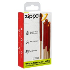 Zippo Typhoon Matches Windproof Waterproof Match Sticks Refill 25-Pack