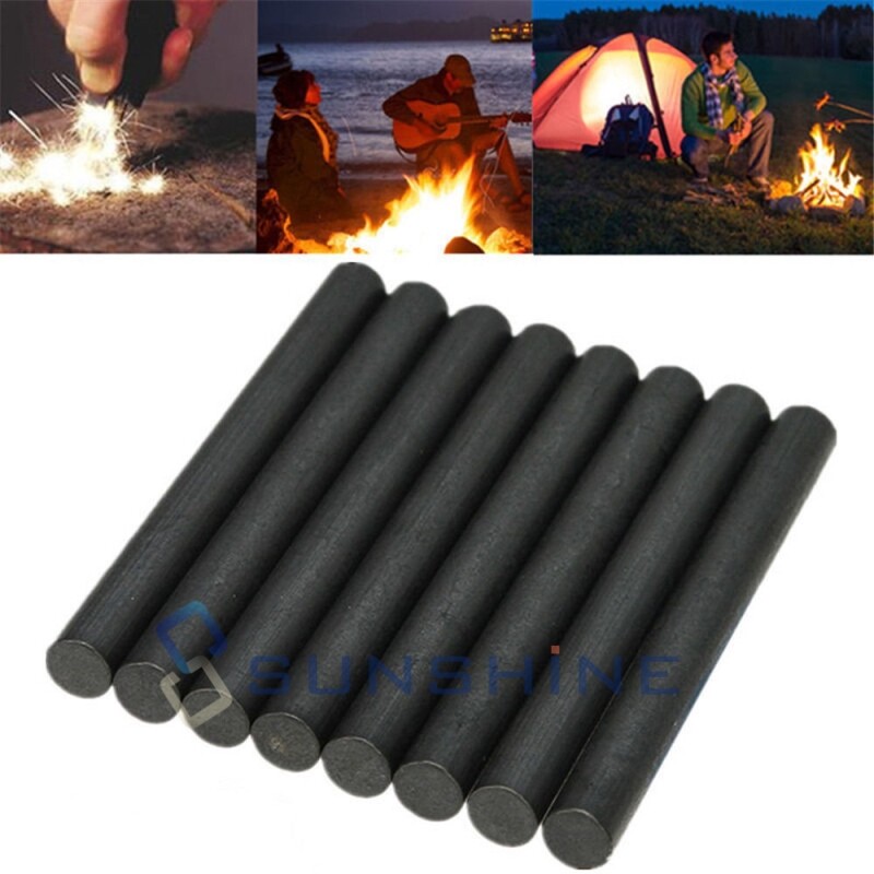 8Magnesium Flint Fire Starter Rod Emergency Survival Flint Stone Lighter Camping