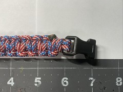 Paracord Bracelet USA Flag Red White Blue 7in. Patriotic.