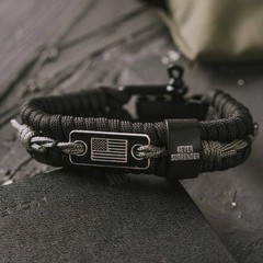 iHeartDogs Hero Company Never Surrender Barbed Wire Paracord Bracelet – Tacti…