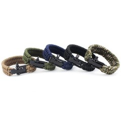 Survival Rope Paracord Bracelet Outdoor Camping Hiking Steel Shackle Buckle New