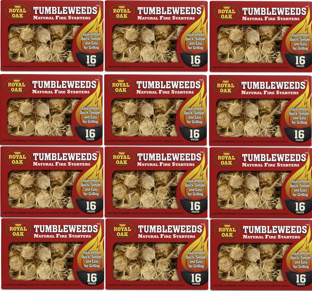 Royal Oak 205-228-448 Tumbleweeds 16 Count Natural Fire Starters – Pack of 12