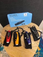 JUNCTION Multi-Purpose Electronic Whistle 4 Pack with Storage Bags