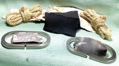 Qty: 2 Sets C-shaped Flint and Steel Fire striker with free flint and extras