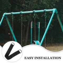 2Pcs Heavy Duty Nylon Tree Swing Strap Kit with D Rings Antislip Design Black