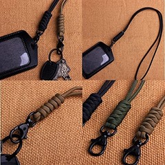 BSGB 2Pcs Paracord Lanyard Metal Hook Durable Survival 550 Cord Army Green