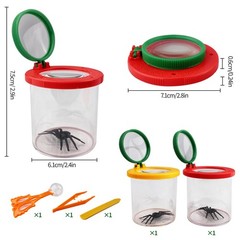 Set of 2 Tumbler Magnifiers for Kids, Magnifying Glass for Kids, Magnifying Cup 3 Compartment and 6…