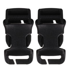 2Pcs Wear Resistant Pom Plastic Detachable Buckles for Hiking Backpacks Black