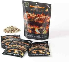 Outdoor Charcoal Briquette Fire Starter Pouches for BBQ Grill Smoker – 3PK