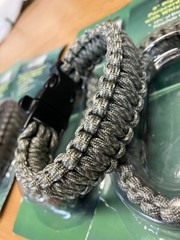 9 Maxam 9″ Paraccord Bracelets with Whistle and 12.5′ emergency Parachute Cord