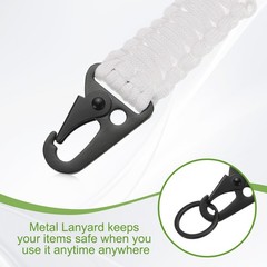 Paracord Lanyard, 550 Heavy Duty Keychain Lanyard (2 Pack, Luminous White)