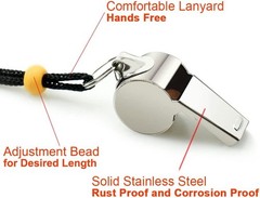 Hands-Free Stainless Steel Whistles with Lanyards – 12PCS for Coaches & Teachers
