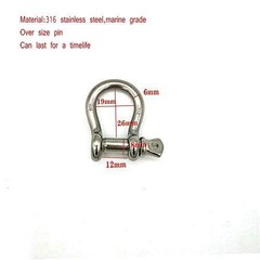 Stainless Steel Shackle 1/4 Inch Sailing Rigging Shackles Marine Grade Shackl…