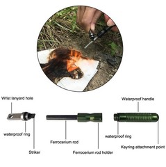 SUQUUB 6PCS Ferro Rods Fire Starter for EDC Camping Hiking Bushcraft (6)